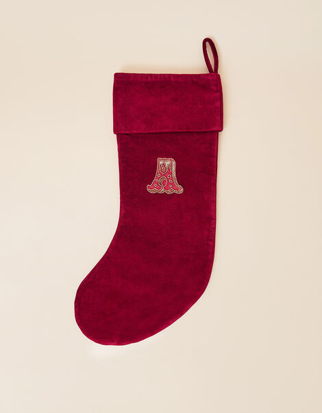 Embroidered Initial A Stocking, , large