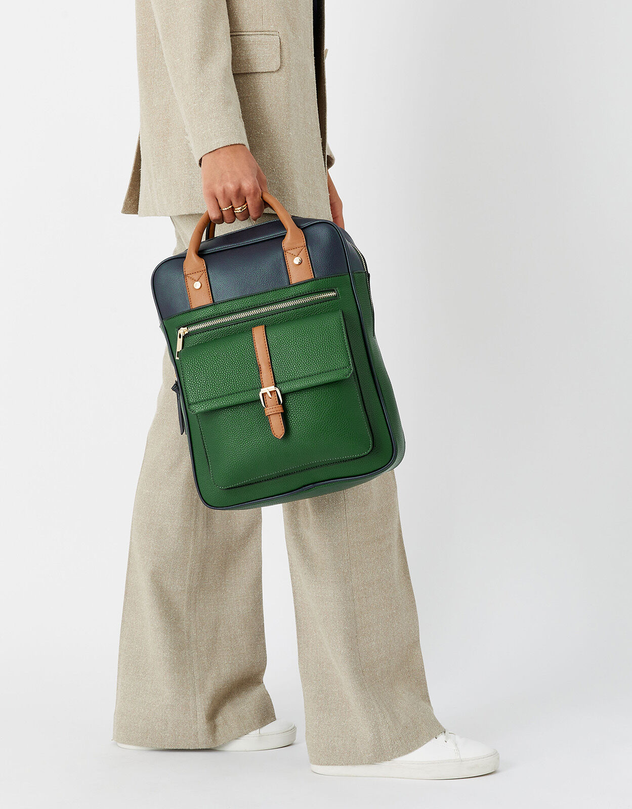 Large Handle Backpack Green | Backpacks 