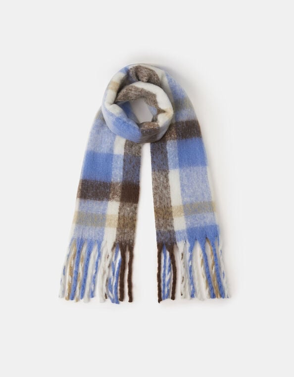 Super Soft Check Print Scarf, , large