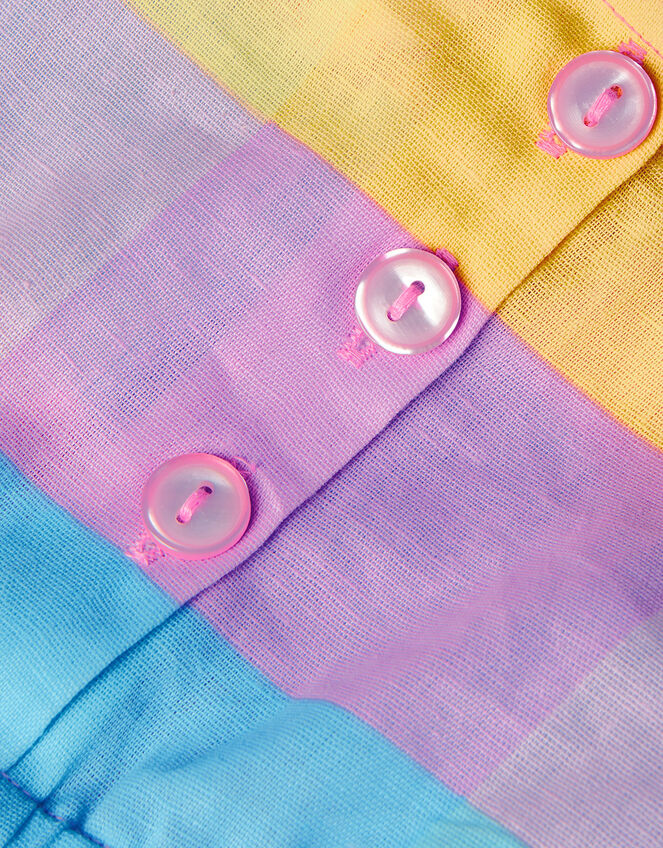 Frill Sleeve Check Dress, Multi (BRIGHTS-MULTI), large