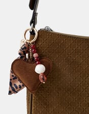 Heart Beaded Bag Charm, , large