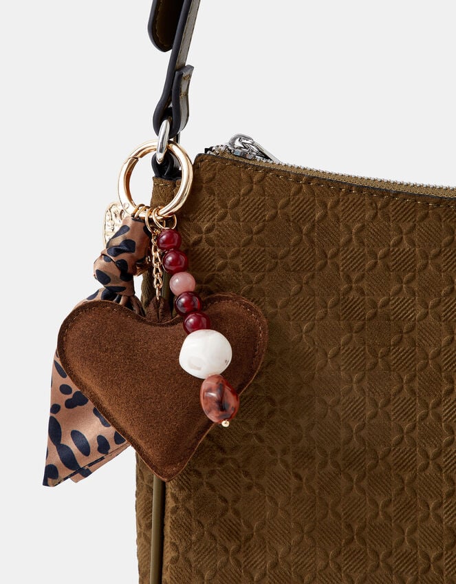 Heart Beaded Bag Charm, , large