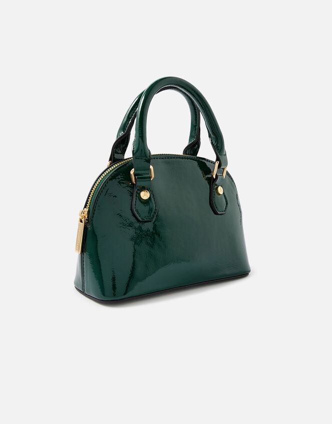Nikki Patent Handheld Bag , Green (GREEN), large