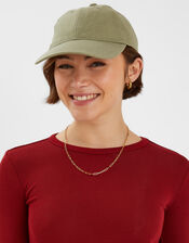 Twill Baseball Cap, Green (KHAKI), large