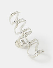 Metal Wave Claw Clip, Silver (SILVER), large