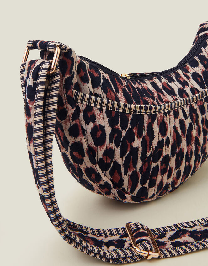 Large Leopard Print Sling Bag in Dark Brown from Sixton main image 0