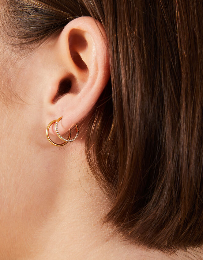 2-Pack 14ct Gold-Plated Surgical Steel Septum Hoops, , large