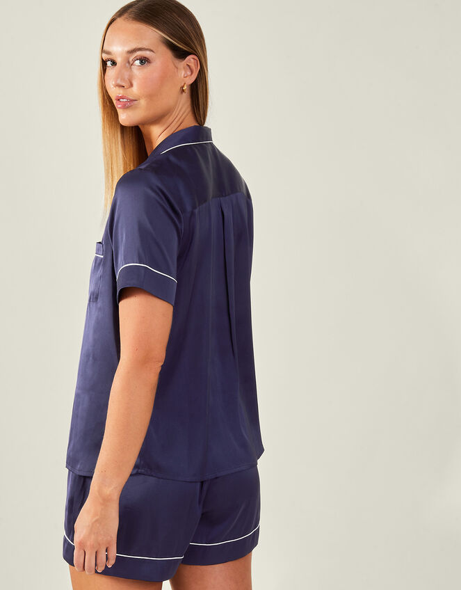 Satin Short Pyjama Set Blue | Leggings & Joggers | Accessorize UK