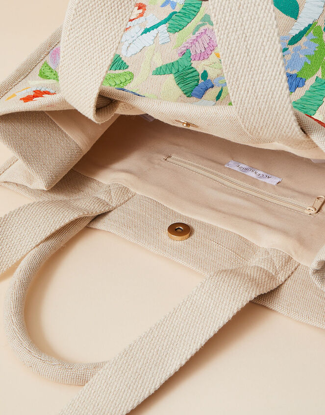 Floral Embroidered Handheld Bag, , large