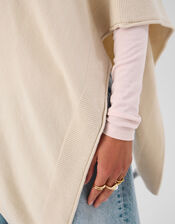 Knit Poncho, Natural (NATURAL), large