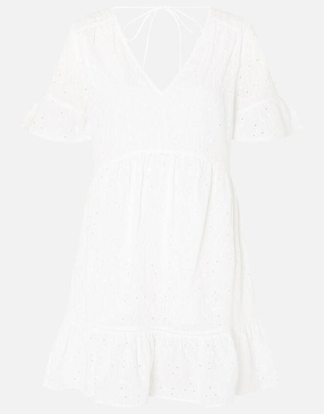 Schiffly Mini Dress, White (WHITE), large