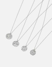 Platinum-Plated Zodiac Pendant Necklace, Silver (SILVER), large