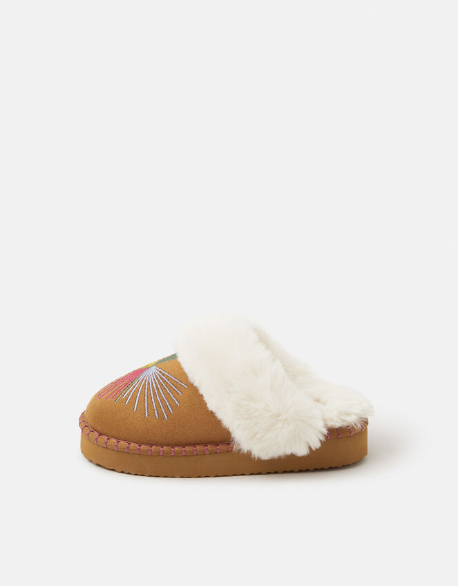 Embroidered Mule Slippers, Multi (BRIGHTS MULTI), large
