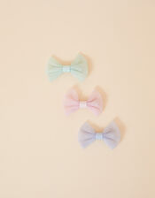 Party Bow Hair Clips Set of Three, , large