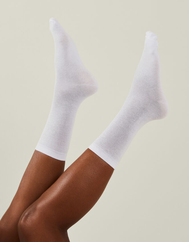 3-Pack Ankle Socks, White (WHITE), large
