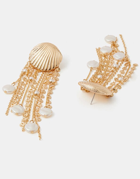 Statement Seashell Drop Earrings, , large