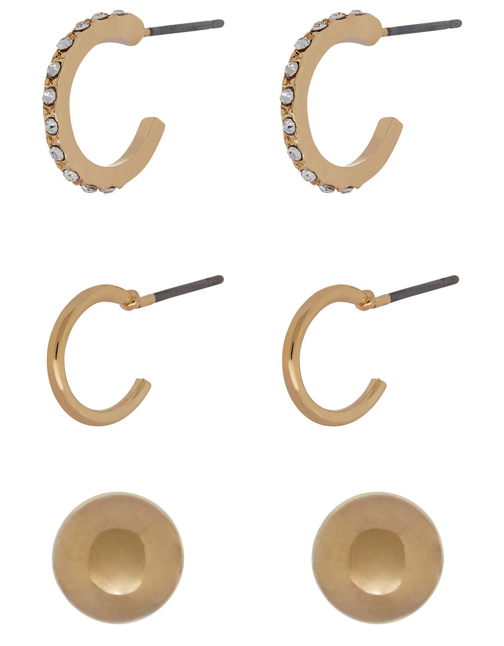 Pave Stud and Hoop Earring Set Earrings Accessorize Global