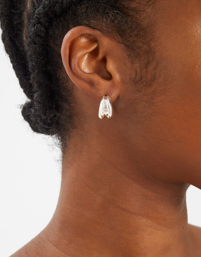 Mini Double Hoop Earrings, , large