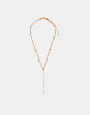 Stainless Steel Bead Layered Lariat Necklace, , large