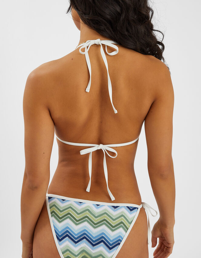 Zig Zag Triangle Bikini Top, Blue (BLUE), large