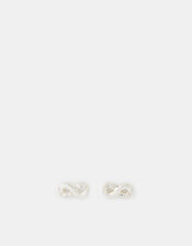 Sterling Silver Infinity Stud Earrings, , large