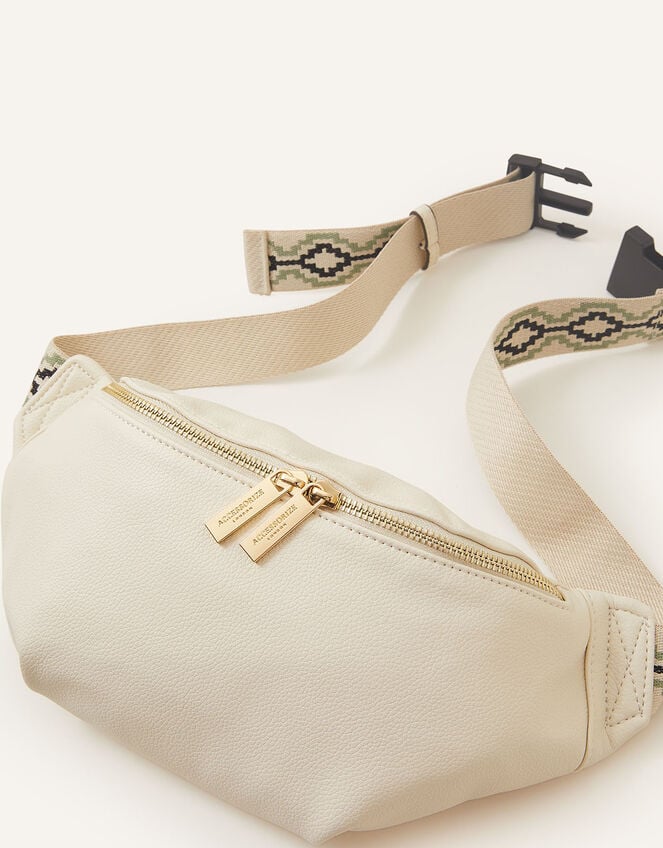 Large Zip Bum Bag, Cream (CREAM), large