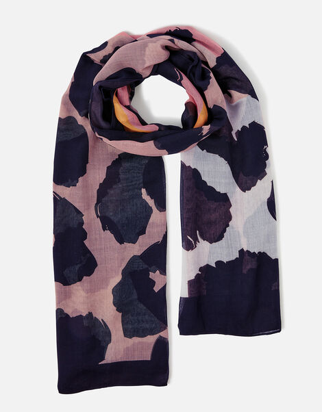 Abbie Abstract Animal Print Scarf in Recycled Polyester, , large