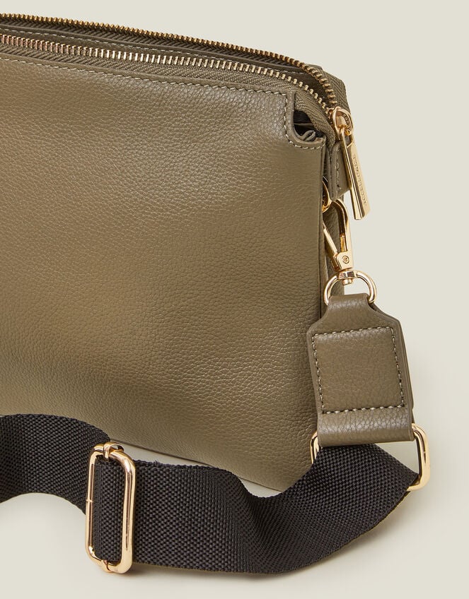 Double Pouch Leather Cross-Body Bag, , large