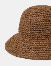 Woven Straw Bucket Hat, , large