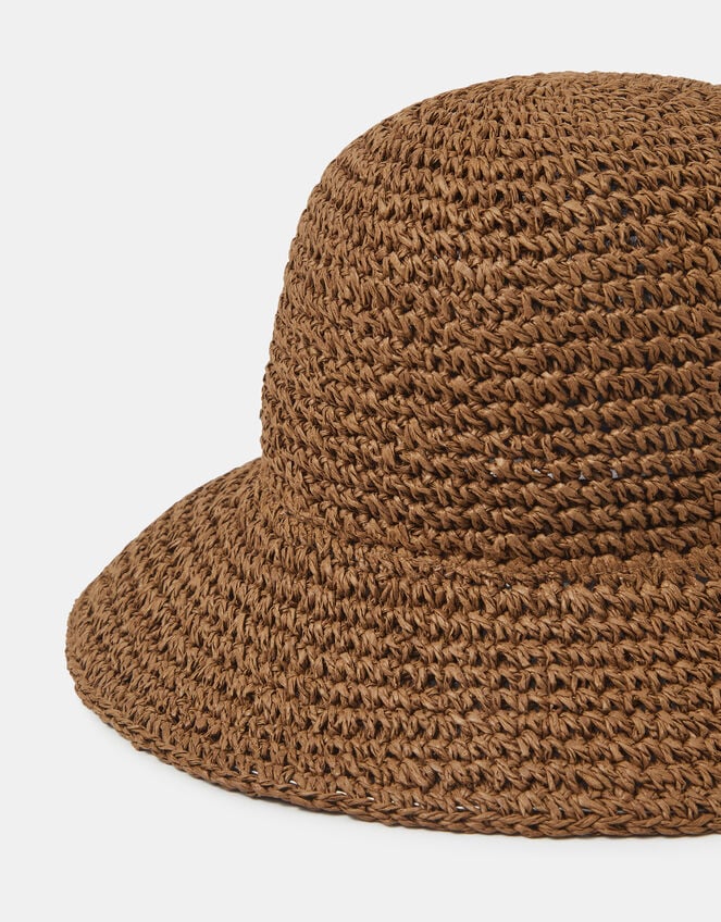 Woven Straw Bucket Hat, , large
