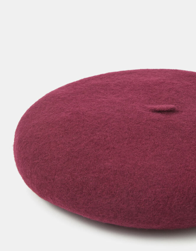 Wool Beret, Red (BURGUNDY), large