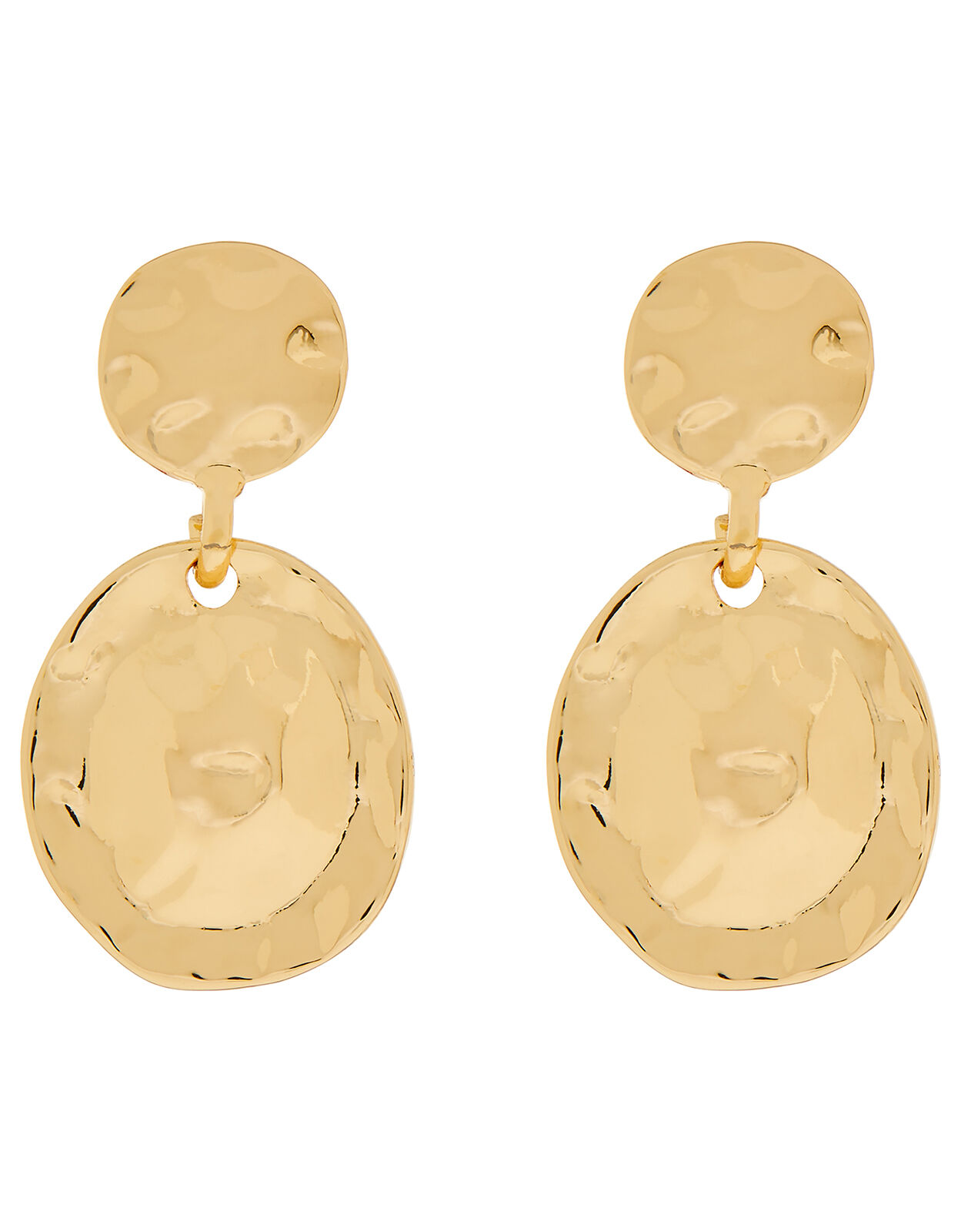 Hammered gold drop deals earrings
