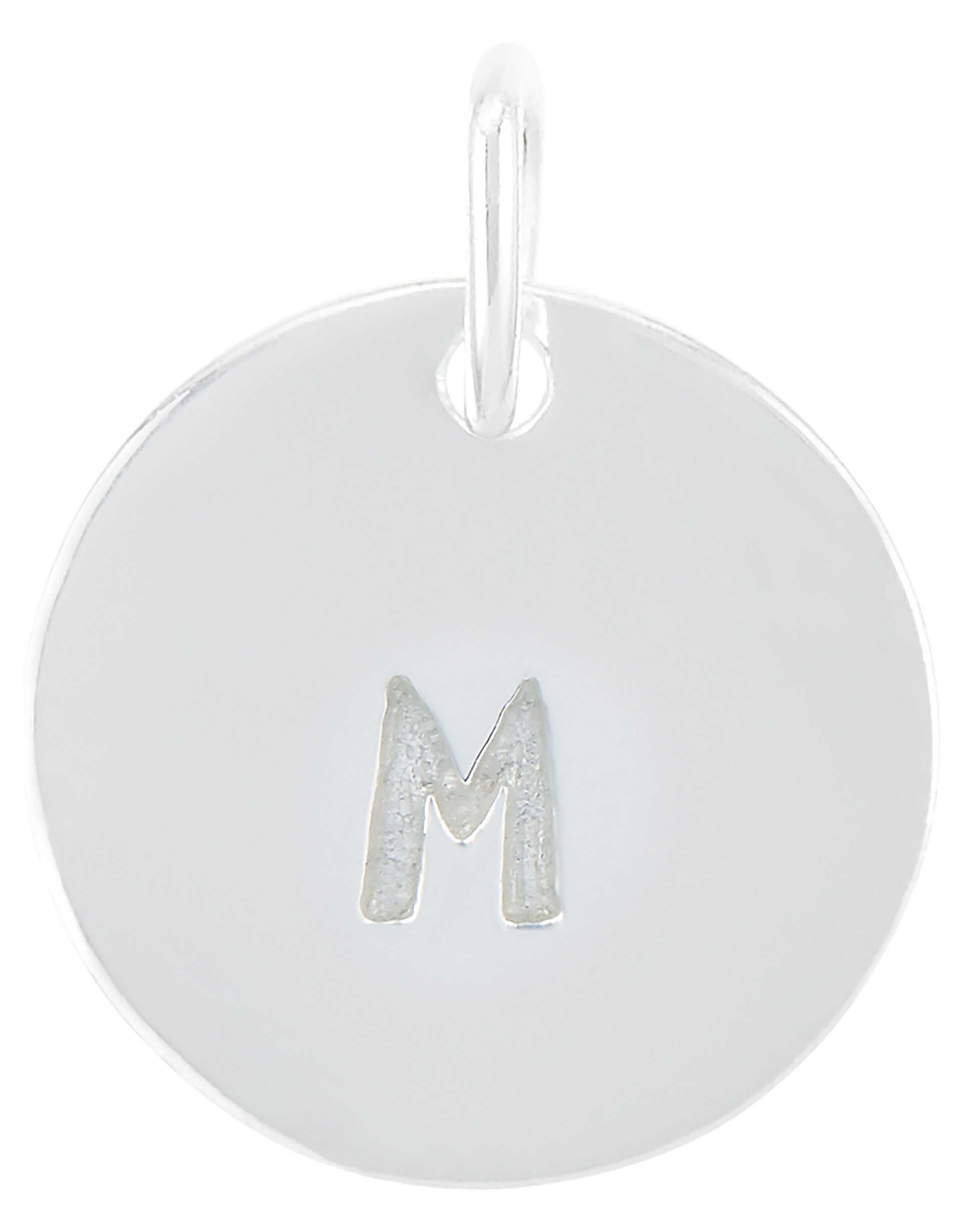 Sterling Silver M Initial Charm, , large