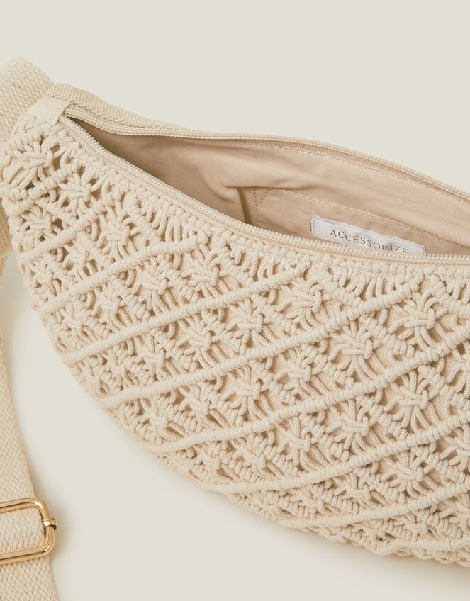 Macrame Sling Cross-Body Bag, , large