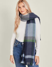 Woven Check Blanket Scarf, , large