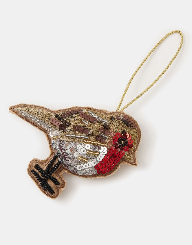 Embellished Robin Christmas Tree Decoration, , large
