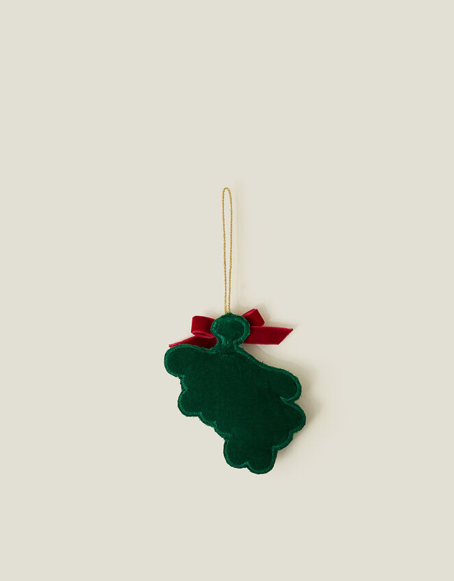 Embroidered Mistletoe Christmas Tree Decoration, , large