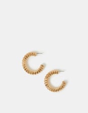 Large Textured Hoop Earrings, , large