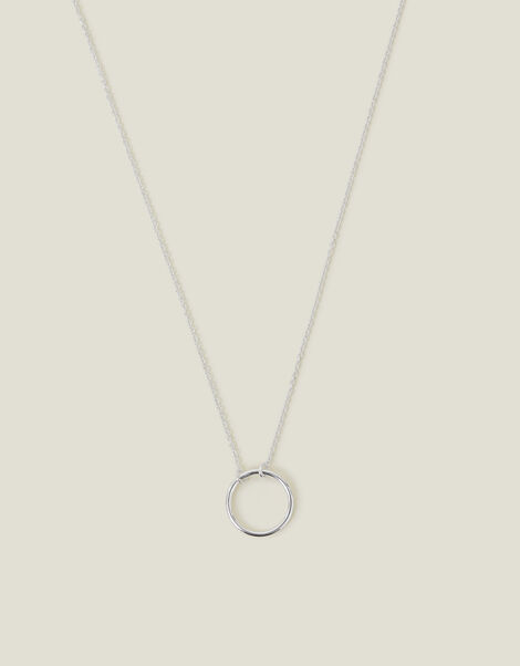 Sterling Silver Perfect Circle Necklace, , large