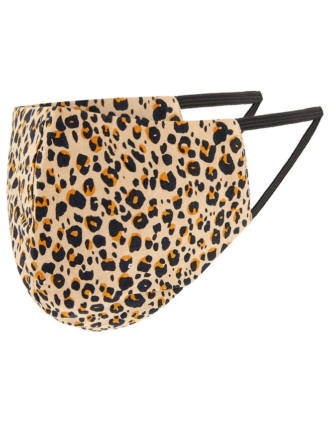 Leopard Face Covering in Pure Cotton, , large
