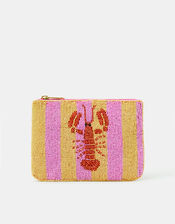Lobster Beaded Stripe Pouch, , large