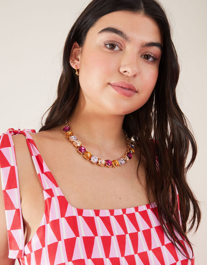 Statement Gem Sparkle Necklace, , large