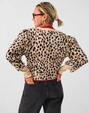 Accessorize x Good Manners Cherry Leopard Print Cardigan, Multi (MULTI), large