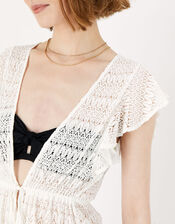 Frill Shoulder Lace Tabard, White (WHITE), large