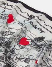 Paris Map Satin Scarf, , large