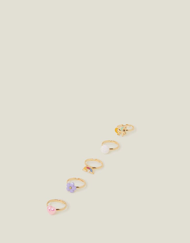 5-Pack Girls Unicorn Rings, , large