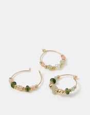 3-Pack Mini Beaded Hoop Earrings, , large