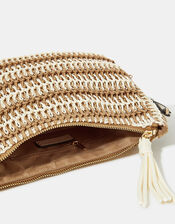 Two-Tone Woven Crossbody Bag, , large