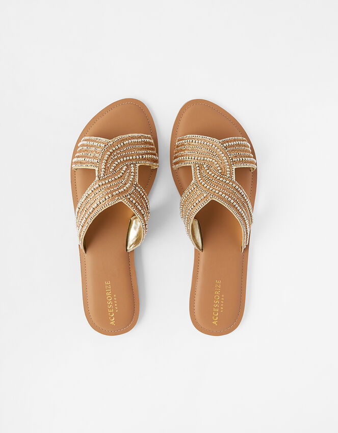Seville Beaded Sliders, Gold (GOLD), large