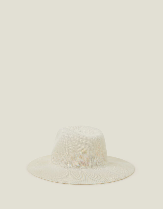 Packable Fedora, White (WHITE), large